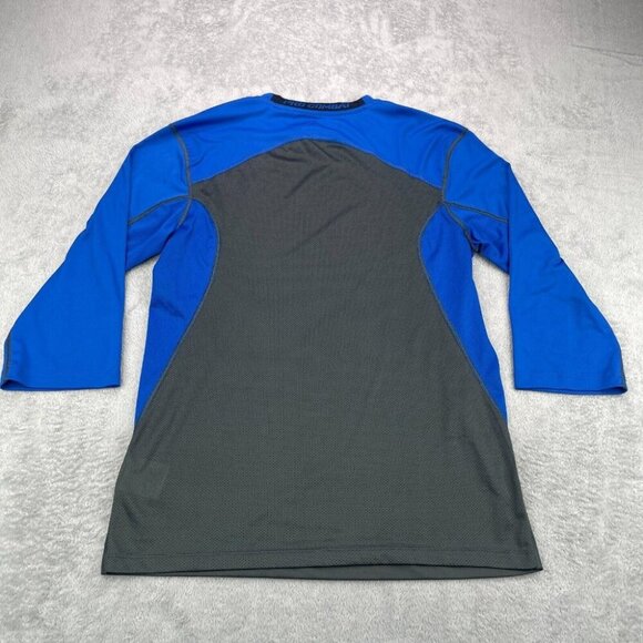 Nike Pro Combat Ken Griffey Baseball Shirt Fitted Mens Medium Blue 3/4 Swimgman - Picture 10 of 15